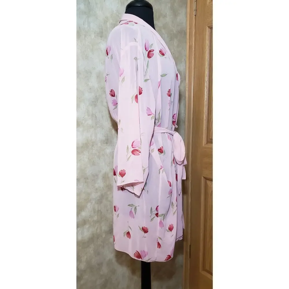 Mystique size L/XL pink floral print intimate set